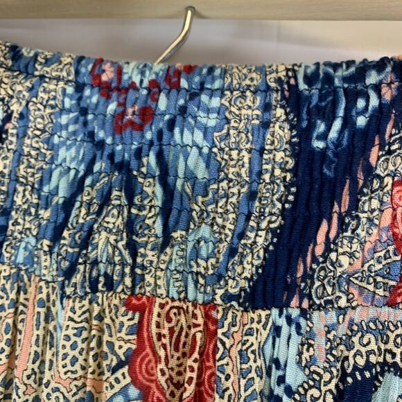 Band of Gypsies Palazzo Pants Smocked‎ Waist Tie Belt Slits Bohemian Wide Small - Picture 6 of 16